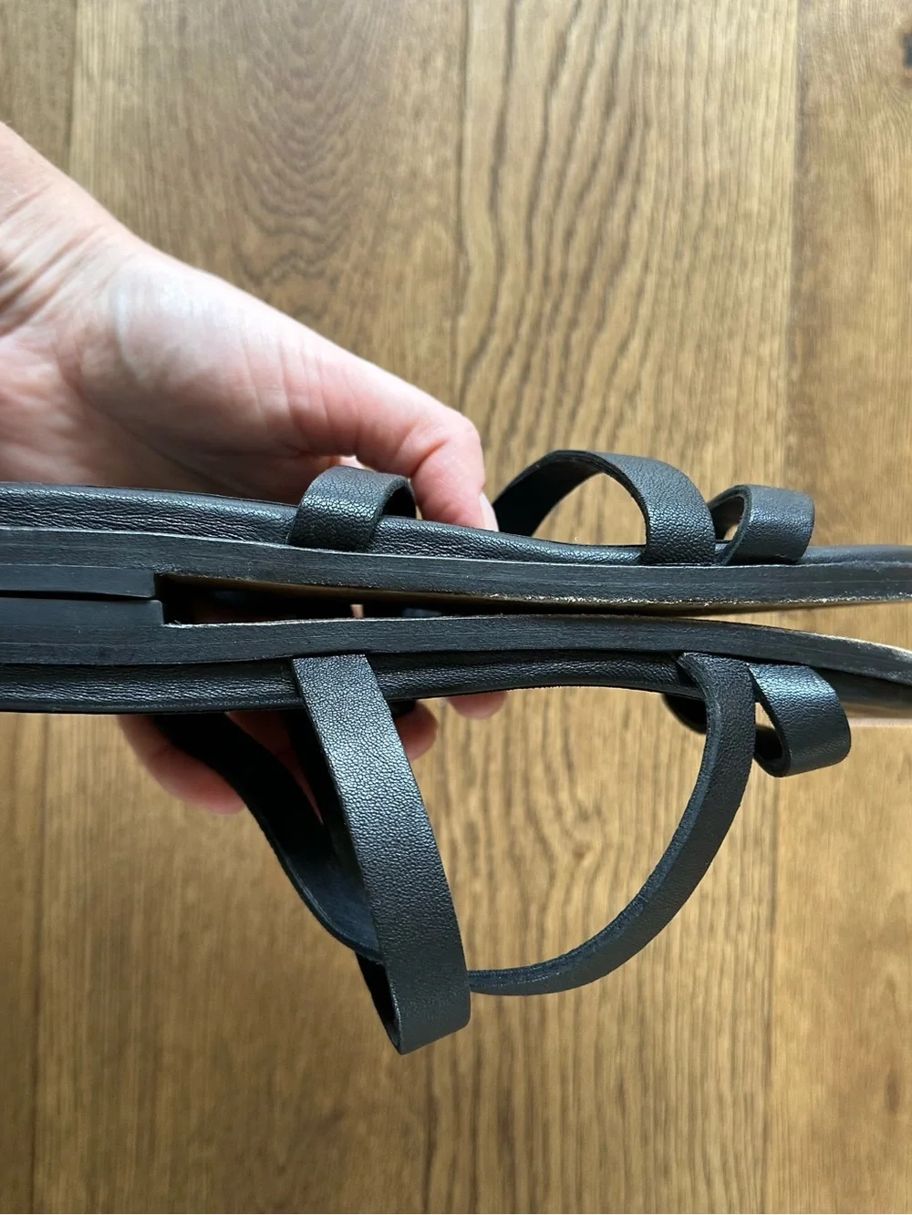 Eileen Fisher Black Leather Sandals Shoes Sz 9